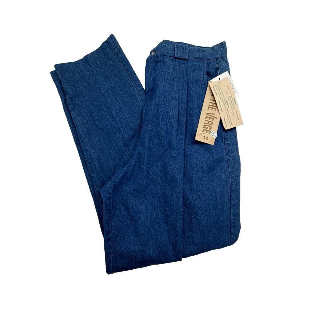 Vintage 90s On The Verge Naturally Texas Denim Pants 14 Pleated High Waist USA - Picture 9 of 9